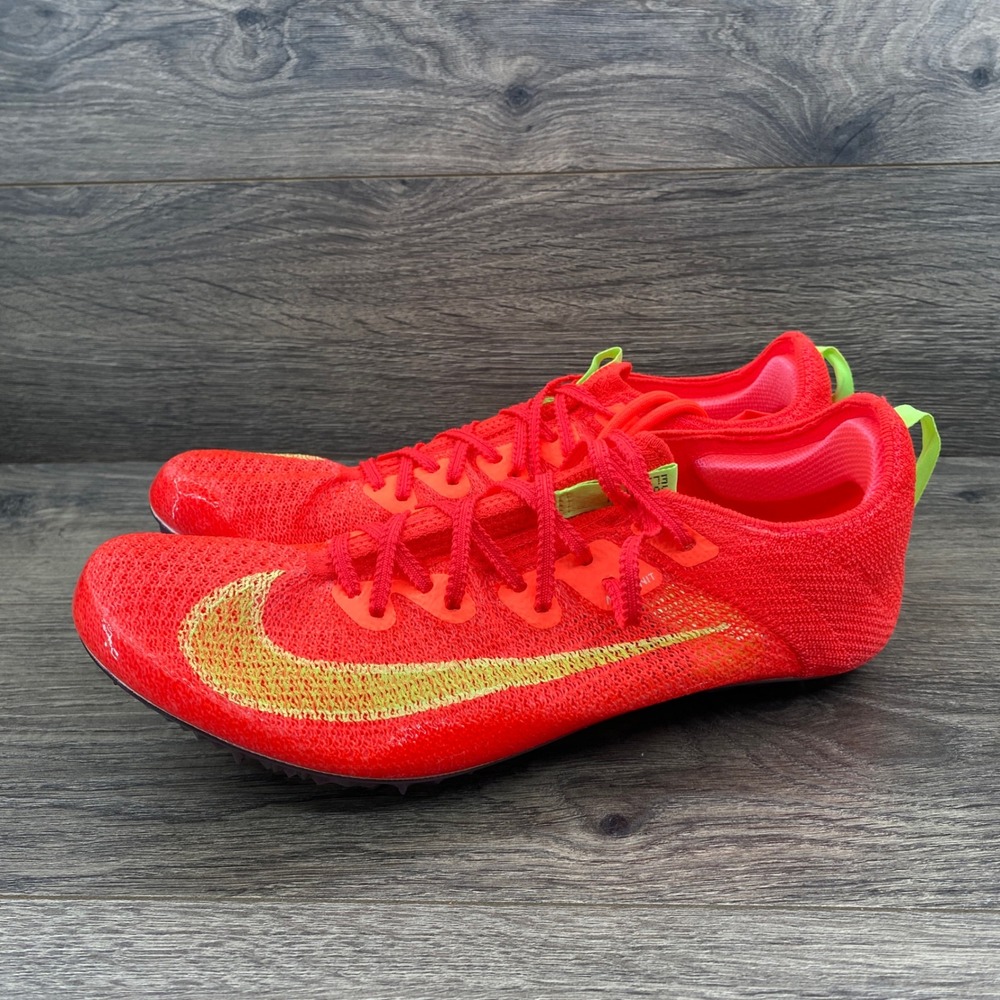 Nike Superfly Elite 2 Track Spikes Mens 9.5 Orange Yellow FZ9662-600 Atomknit